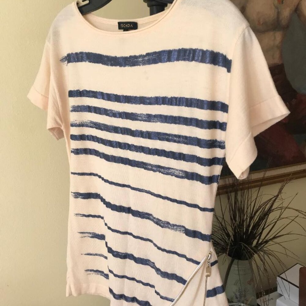 Escada 100% WOOL Short Sleeve Sweater Blouse * 6
